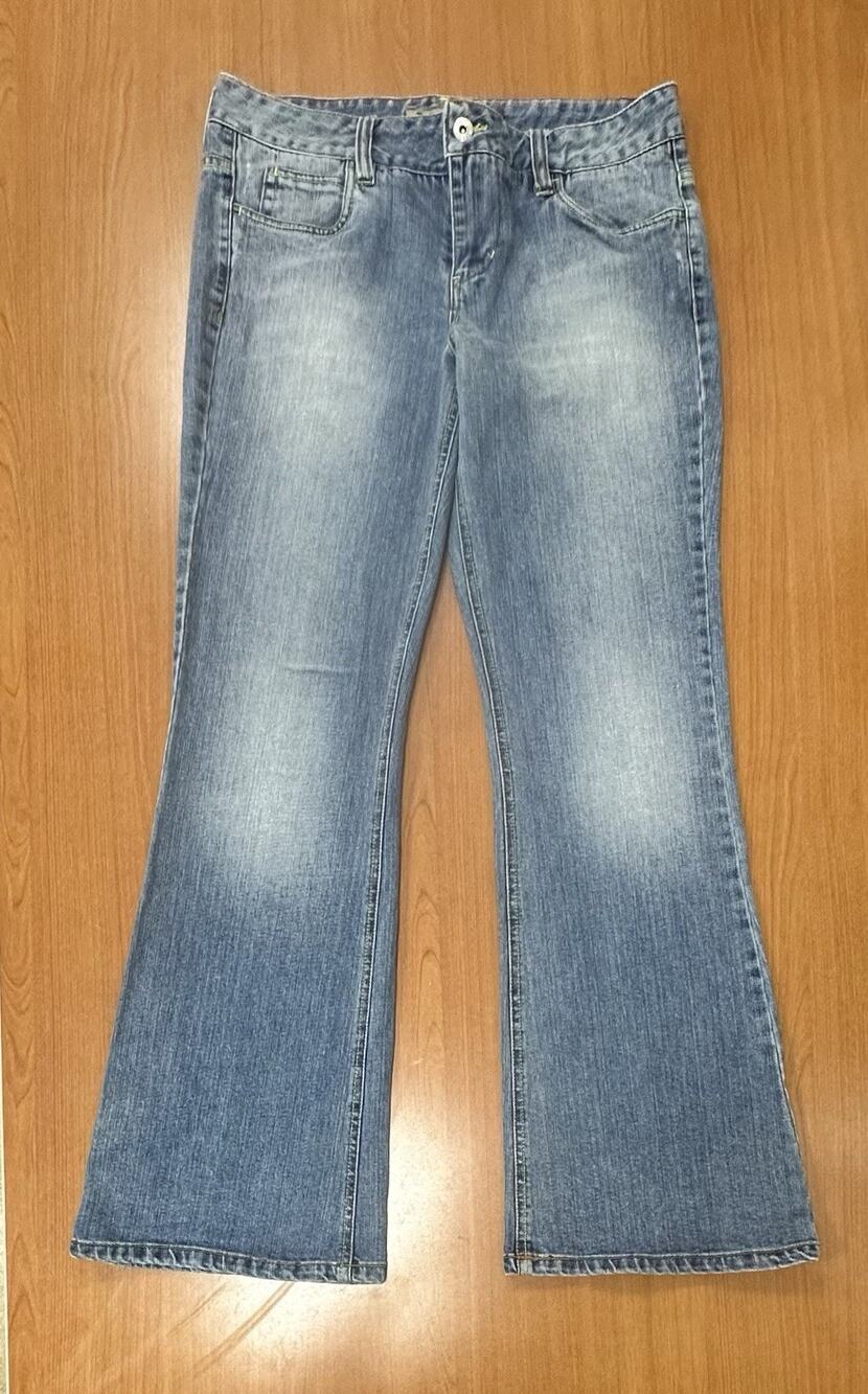 VTG Mudd Jeans Women's Size 11 34x30" Blue Stretch Flared Bell Bottoms Denim Y2K